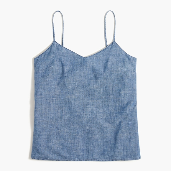 J. Crew Tops - New! J Crew Chambray Blue Cami Camisole Top NWT